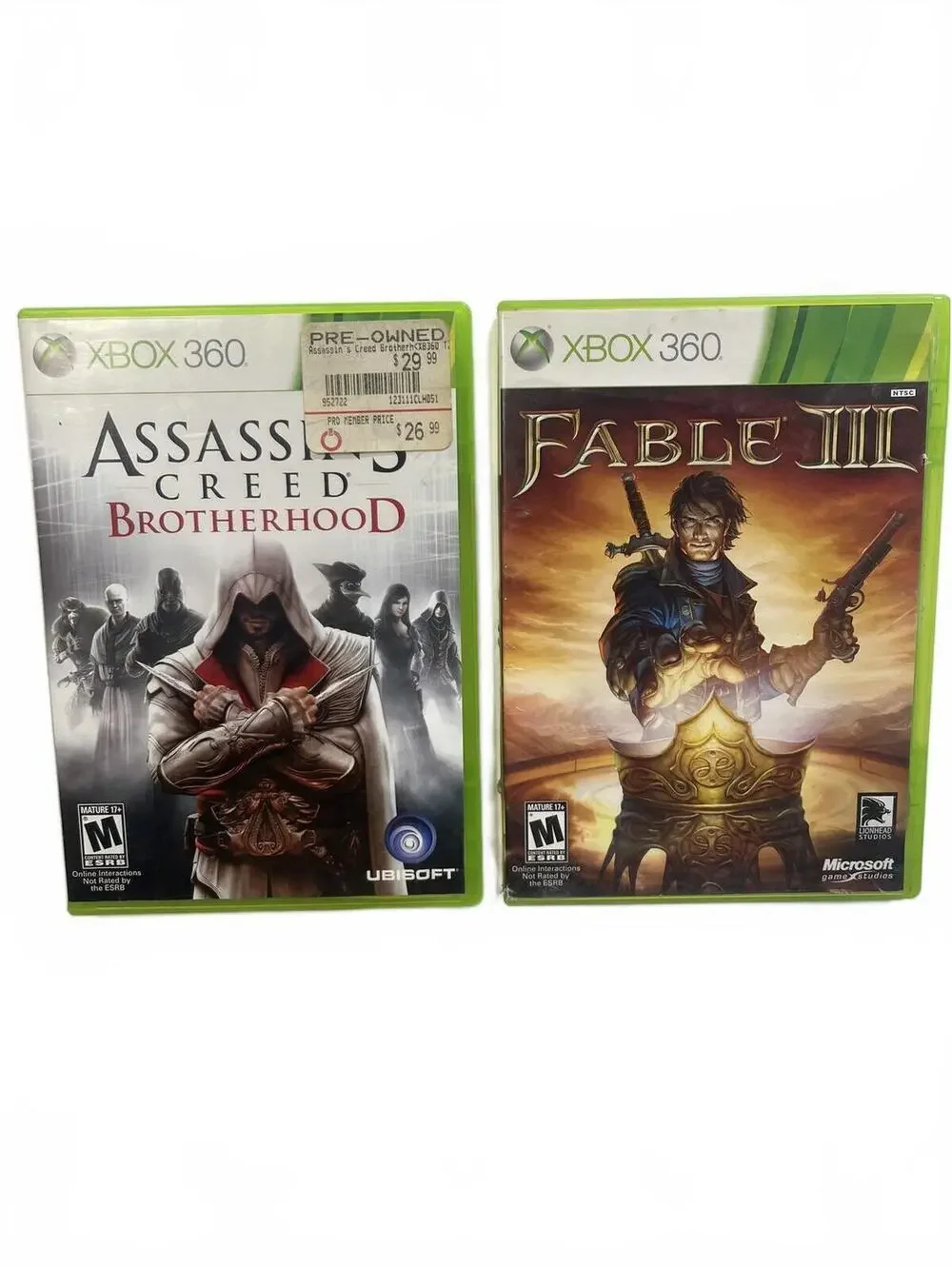 Fable III, Assassin's Creed Brotherhood, Street Fighter Xbox 360 Game 3 Disc Lot